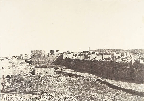 Jerusalem, Forteresse de Sion, 1854. Creator: Auguste Salzmann