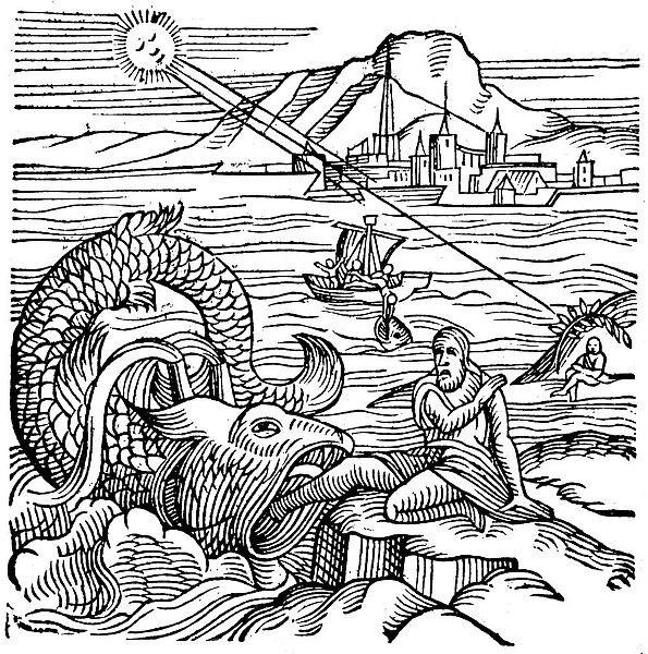 Jonah being spewed up by the whale, 1557