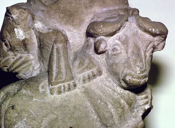 Limestone libation vase, late Uruk, Warka, Southern Iraq, 3300BC-3000BC
