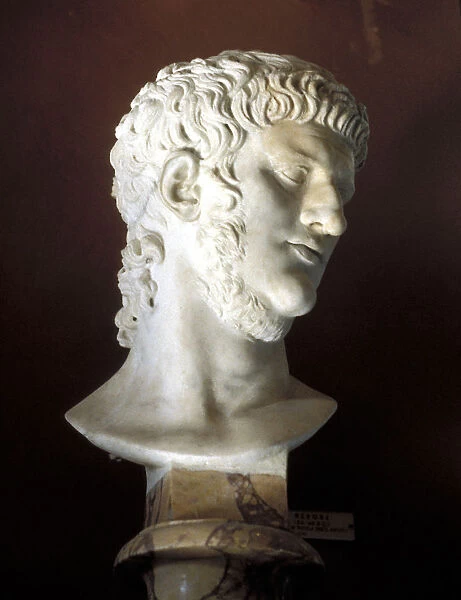 Marble bust of Nero, Roman, c54. Artist: Nero