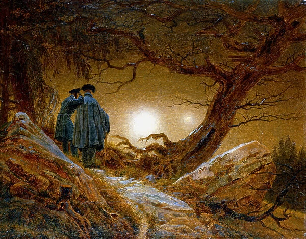Two Men Contemplating the Moon, c1825-1830. Artist: Caspar David Friedrich