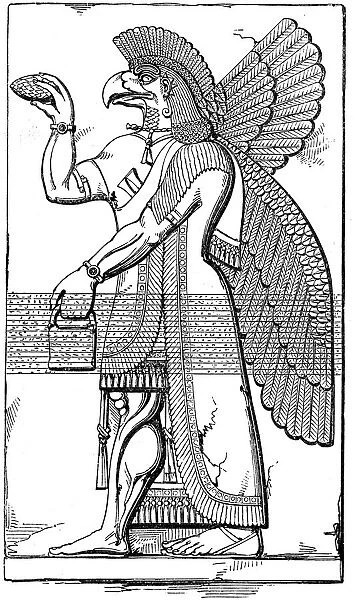 Nisroch, Assyrian god, mid 19th century