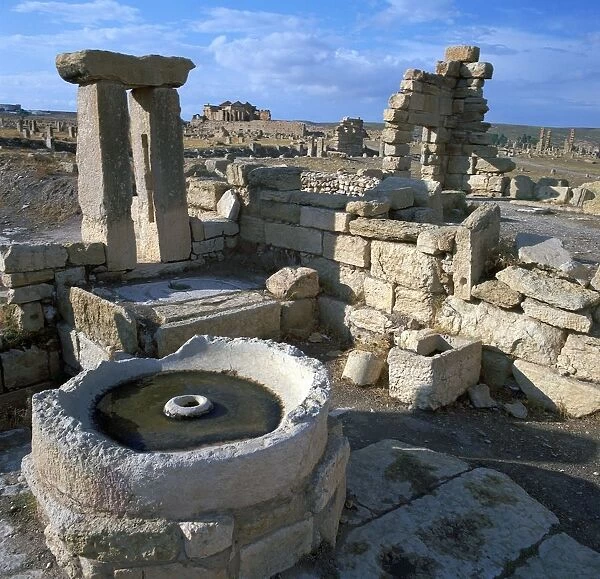 Olive or wine press in the Roman city of Suffetula, 2nd century