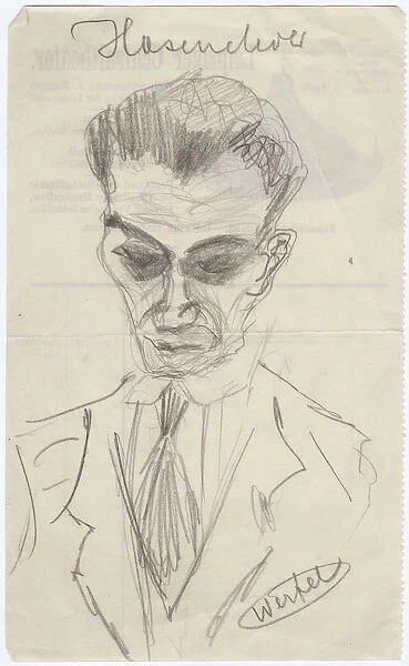 Portrait of Walter Hasenclever (1890-1940), Early 1930s. Artist: Werfel, Franz (1890-1945)
