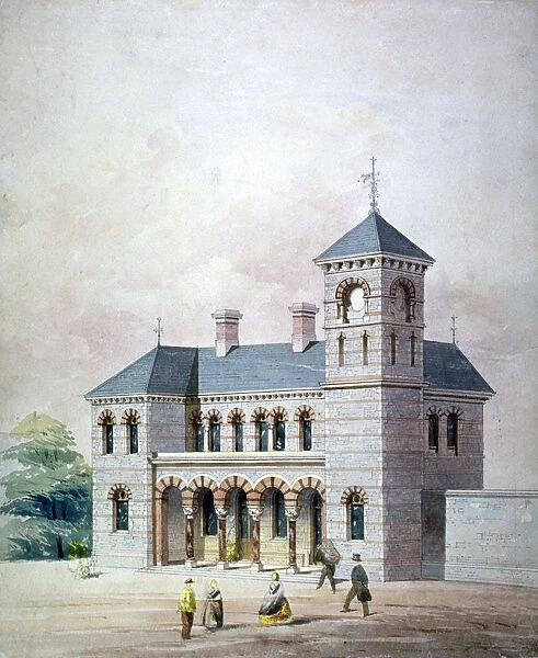 Proposed design for Forest Hill Station, Lewisham, London, 1851. Artist