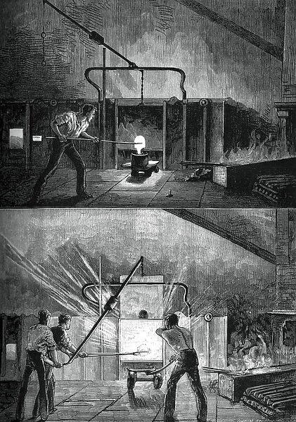 Puddlers at work, c1880. Artist: Swain