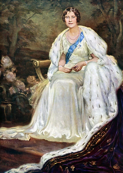 Queen Elizabeth in coronation robes, 1937