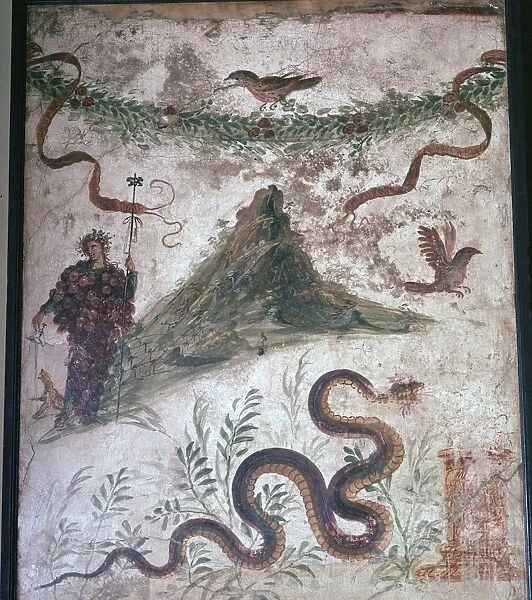 Roman wall-painting from Pompeii showing Vesuvius, 1st century