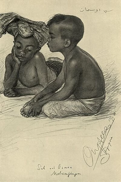 Sah and Osman, Malayan boys, Singapore, 1898. Creator: Christian Wilhelm Allers