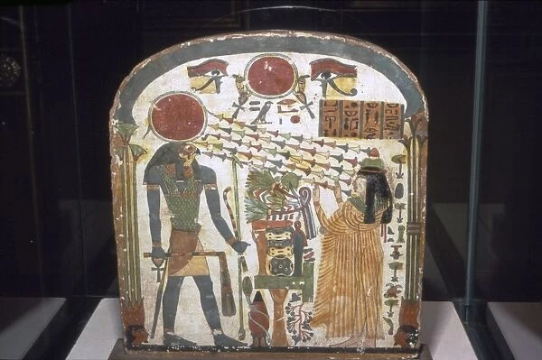 Stele with Ra as Hawk, Sun symbol and Eyes, on Stele of Lady Taperet, c850BC-690 BC