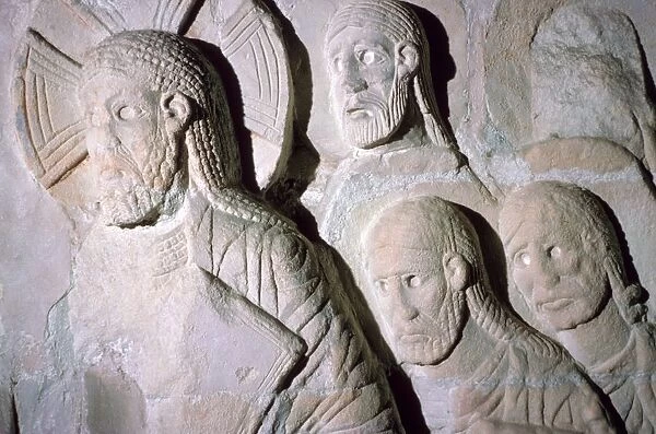 Stone relief of Christ entering Jerusalem