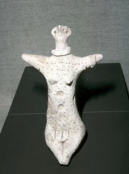 Terracotta mother-goddess with a child, Bronze Age