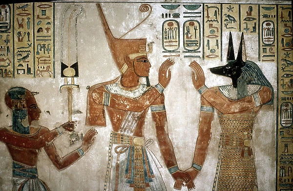 Wallpainting from a tomb of son of Rameses III, Valley of the Queens, Luxor, Egypt, c12th centuryBC
