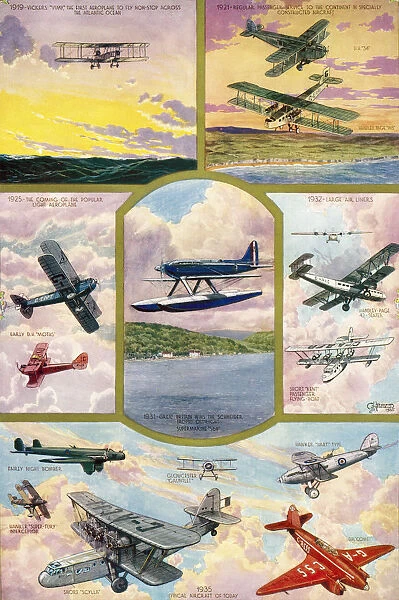 The Progress Of Aviation During The 25 Years Reign Of King George V. From The Illustrated London News, Silver Jubilee Record Number, 1910 - 1935