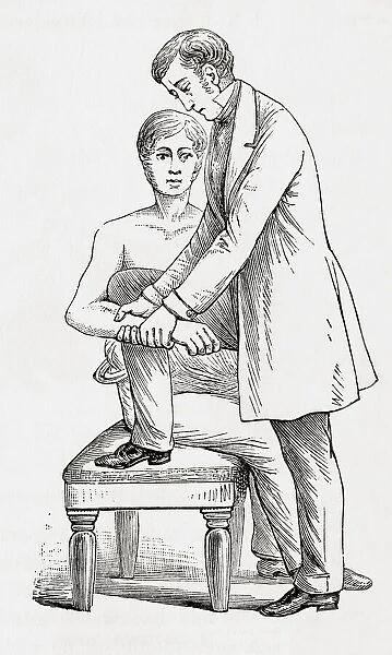 Reduction of dislocation of elbow. From The Household Physician, published c. 1898