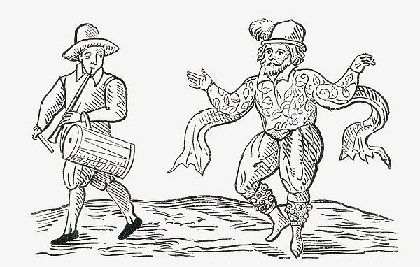 William Kemp Dancing The Morris. William Kempe, Died C. 1603. English Actor And Dancer. From The Book Short History Of The English People By J. R. Green, Published London 1893