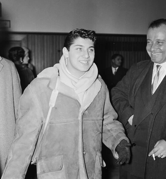 Canadian singer songwriter Paul Anka on arrival at London airport before his appearance