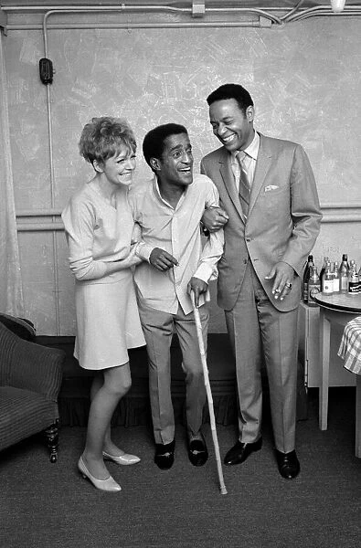 Sammy Davis Jnr with Gloria de Haven in her dressing room before the show Golden Boy at