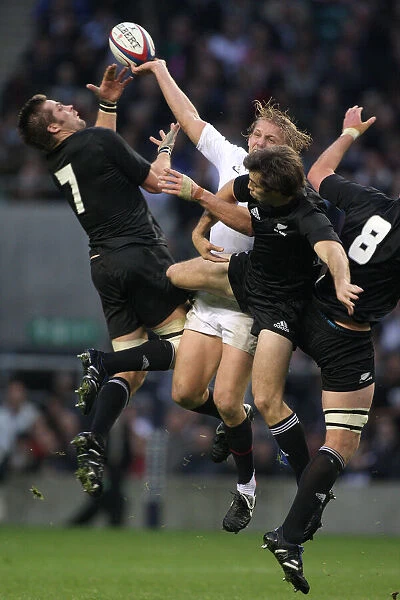 Richie Mccaw & Lewis Moody Challenge For A High Ball