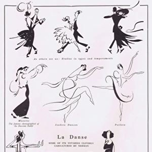 Art deco sketches by Nerman describing aspects of dance an