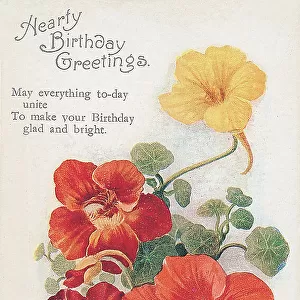 Birthday postcard design with flowers Postcard