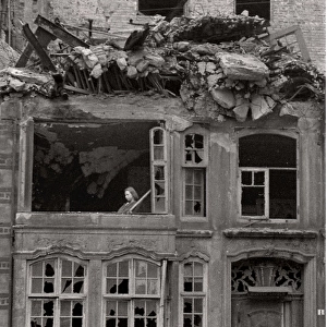 Bomb damaged building during WW2