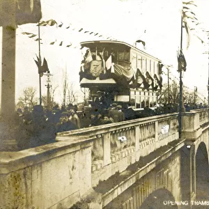 First electric tram on Kingston Bridge, Surrey