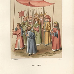 Jewish religious procession from the 15th century
