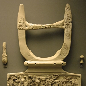 Mycenaean art. Llyre of ivory with decorative carvings at th