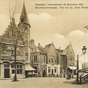 Old street in Brussels International Exhibition 1910