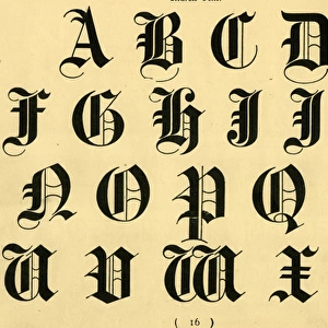Ornamental church text alphabet, upper case A-Z