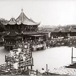 Tea house, Shanghai, China, circa 1890s. Date: circa 1890s