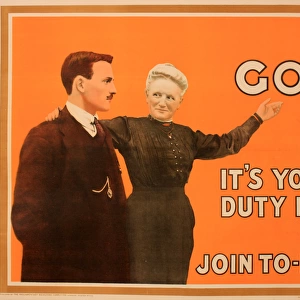 WWI Poster, Go! Its Your Duty Lad, Join Today