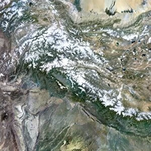 Himalaya mountain range, satellite image