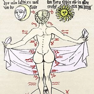 Medical zodiac, 15th century diagram