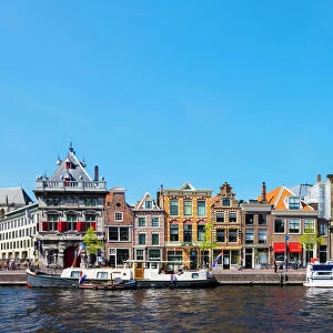 Buildings along the Spaarne River, including the Teylers Museum on the right, Haarlem