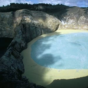 One of three crater lakes at the summit of Kelimutu volcano near Moni