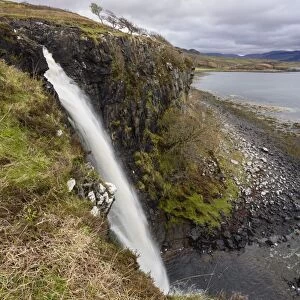 Eas Fors waterfall, near Ulva Ferry, Isle of Mull, Inner Hebrides, Argyll and Bute