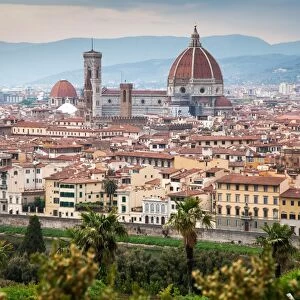 Florence panorama from Piazzale Michelangelo with Duomo, Florence, UNESCO World Heritage Site