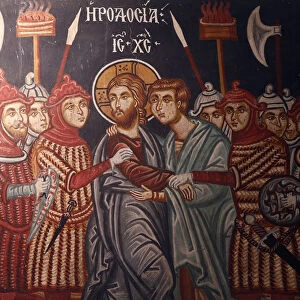 Fresco of Jesus Christ arrested, Church of Archangel Michael, Pedoulas, Cyprus, Europe