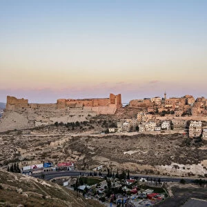 Kerak Castle at sunrise, Al-Karak, Karak Governorate, Jordan, Middle East