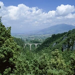View over landscape towards Spoleto