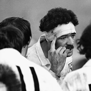 Mervyn Davies gives his Swansea side a team-talk in 1975