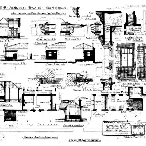 N. E. R Alnmouth Station New S. M. Office Alterations to Booking and Parcel Office [1909]