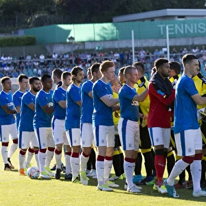 Rangers and FC Progres Niederkorn: Europa League Handshake at Stade Josy Barthel Stadium