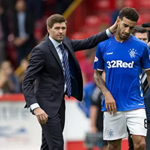 Steven Gerrard Consoles Distressed Connor Goldson After Rangers Defeat at Pittodrie Stadium