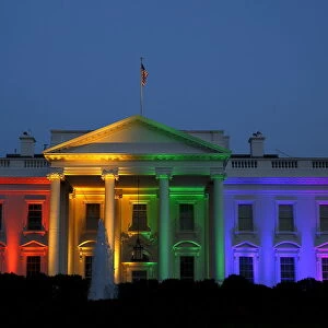 The White House is illuminated in rainbow colors after todays historic Supreme Court