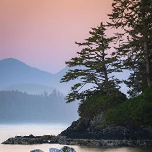 Canada, British Columbia, Tofino. Schooner Cove sunset