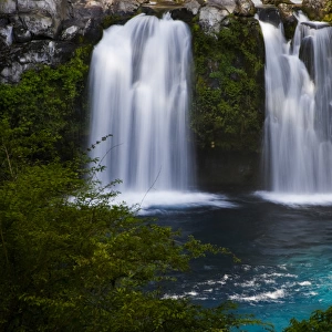 Chile. South America. Waterfalls at Ojos del Caburga (or Ojos del Caburgua)