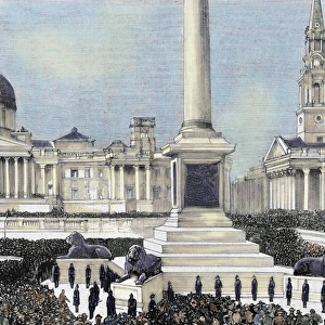 Meeting of workers unemployed in Trafalgar Square